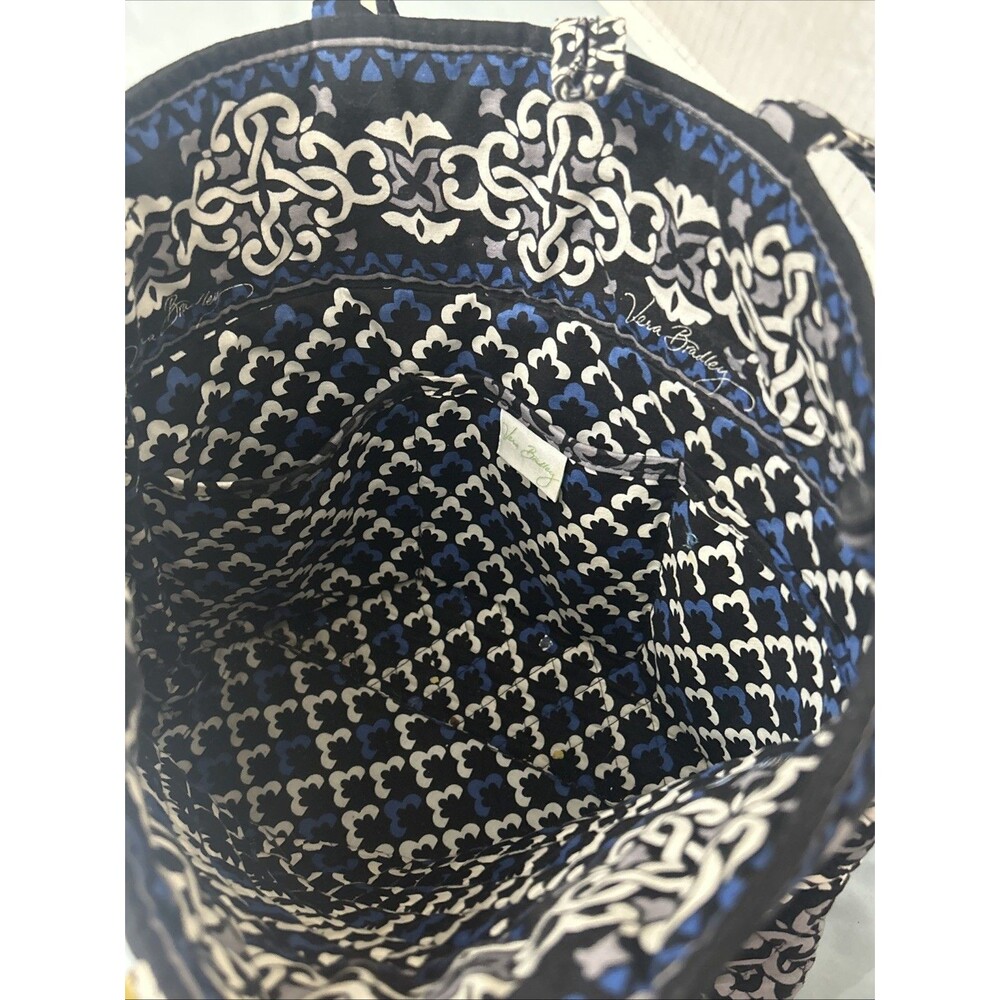 Vera Bradley Canteberry Colbalt Blue Quilted Tote Bag Medium Purse - Picture 11 of 11